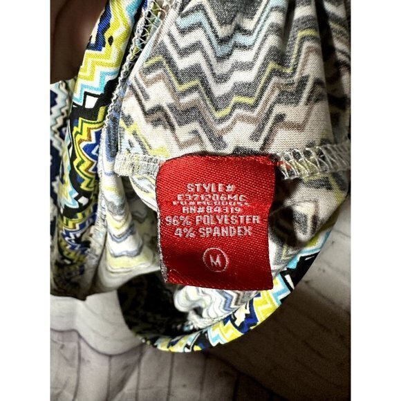 CYRUS LADIES 3/4 SLEEVE COLORFUL PATTERN SHIRT (M) EUC G-206 - Picture 5 of 6